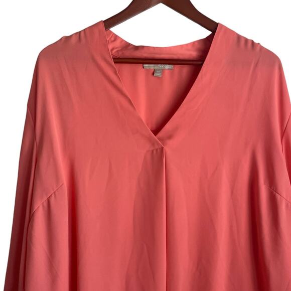 Appraisal Women Top 2X Peach Flowy High Low Hem Fairy‎ Pastel Office Travel - Picture 11 of 12